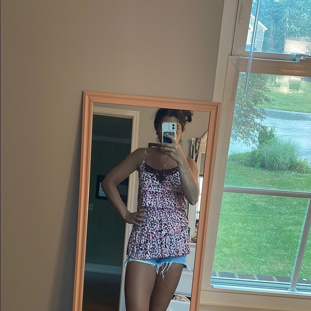 Mudd Pink and White Knit Top